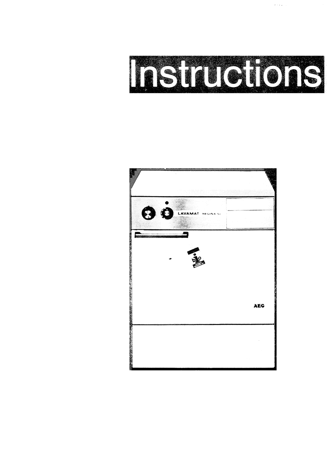 AEG Lavamat Regina SL User Manual