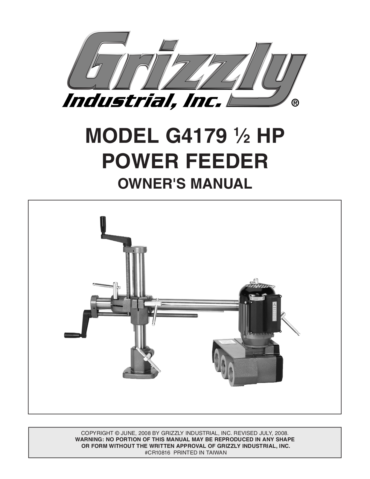 Grizzly G4179 User Manual