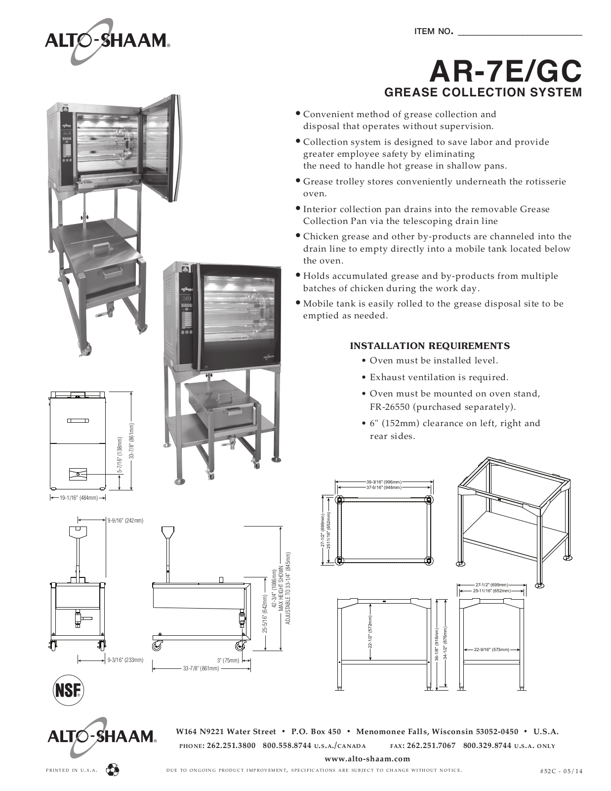 Alto Shaam AR-7E-GC User Manual