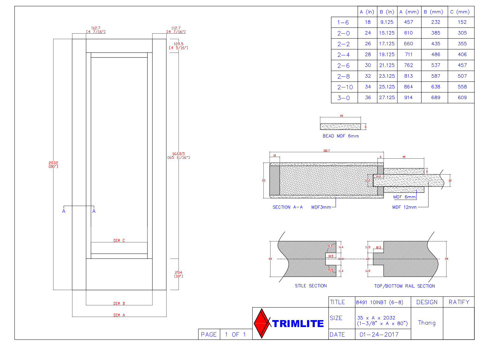 Trimlite TRML1015 Dimensions - ManualMachine.com