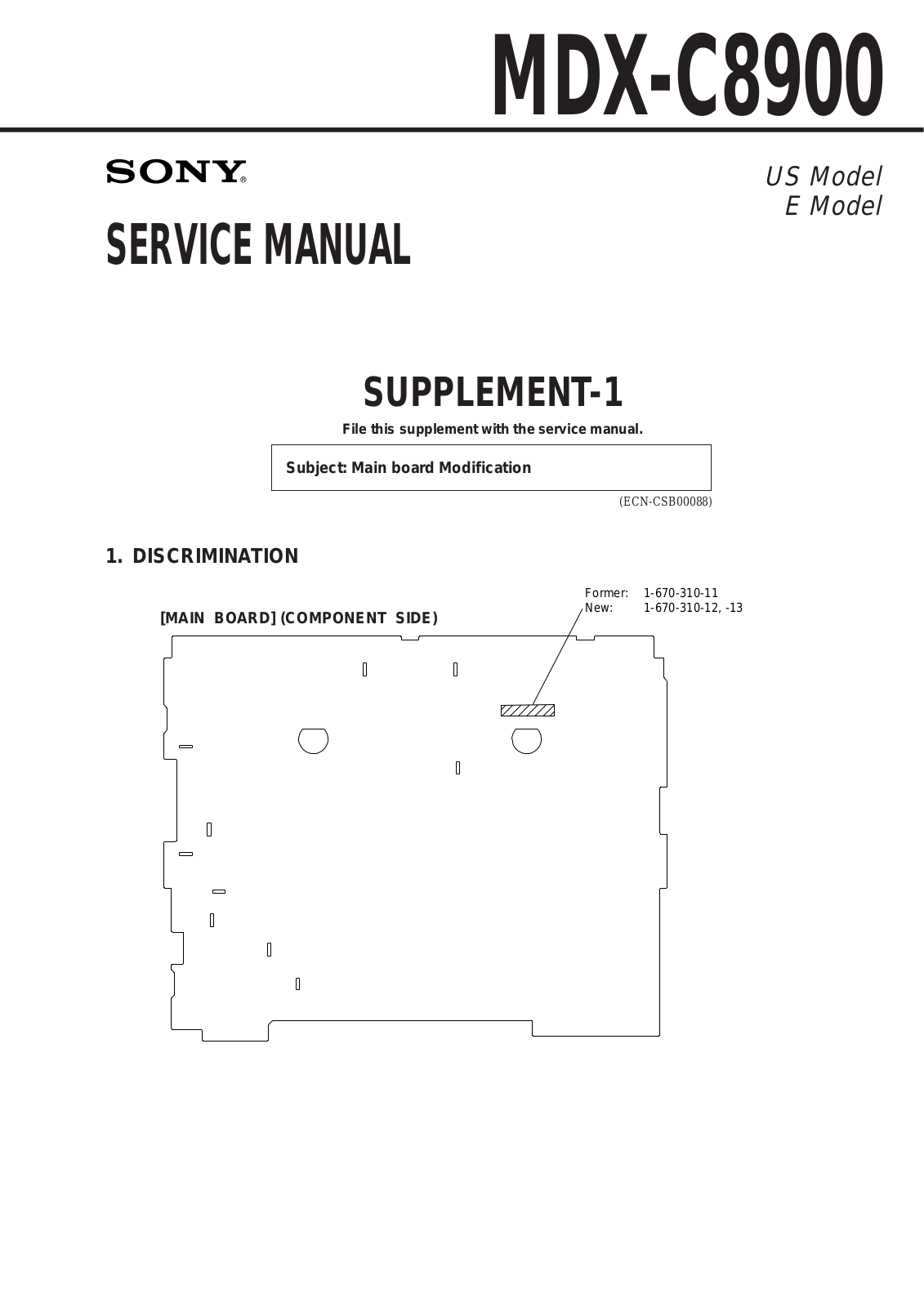 Sony MDX-C8900 Service Manual