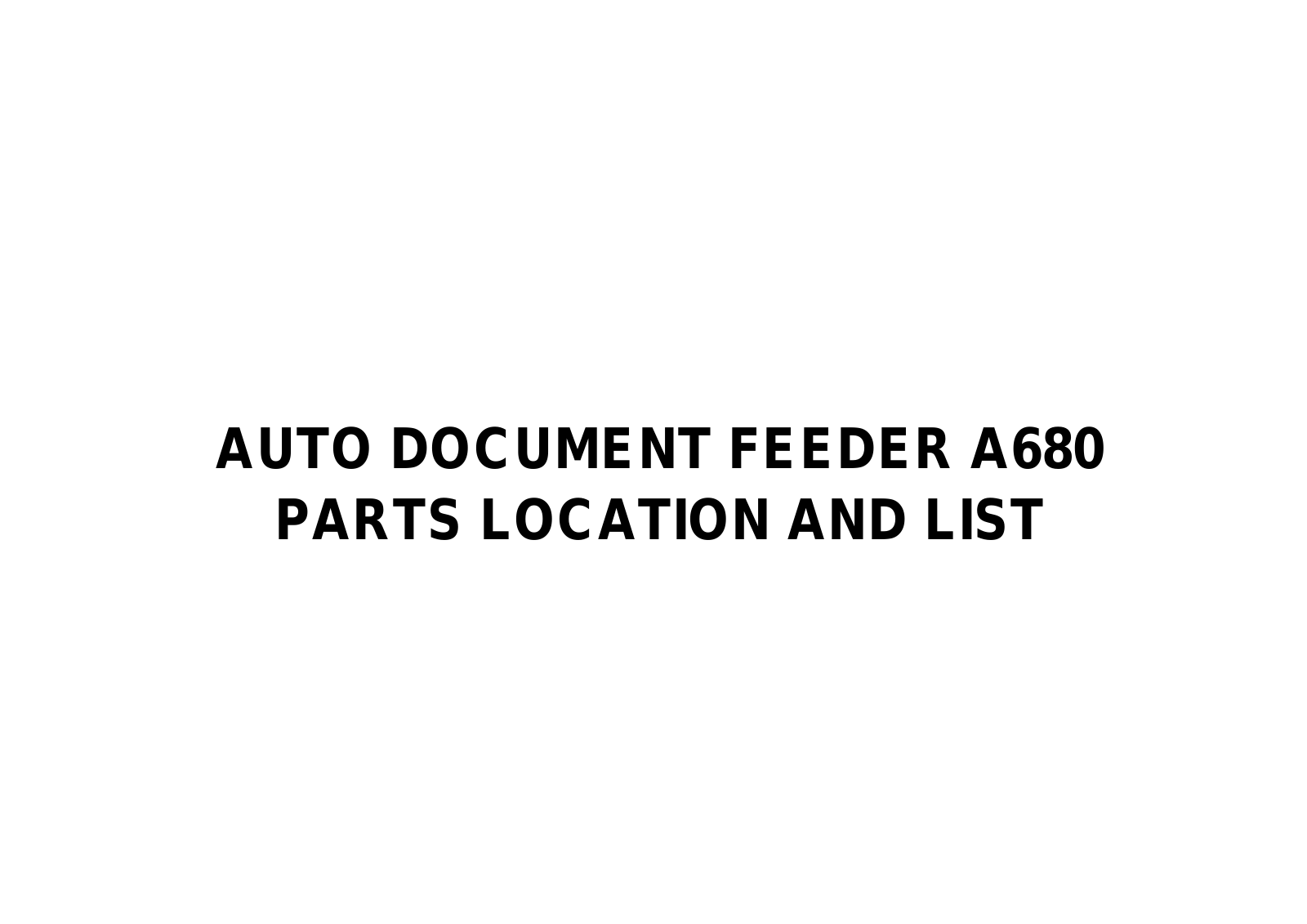 Aficio A680 Service Manual