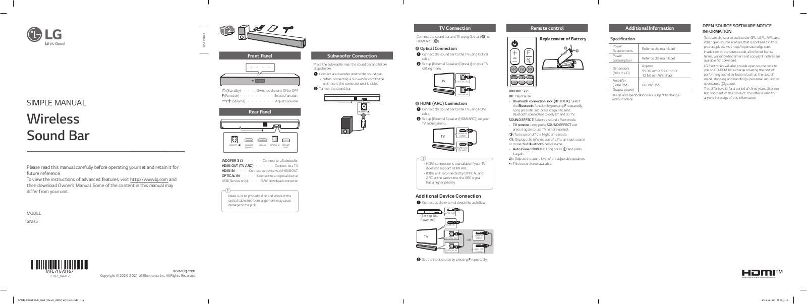 LG SNH5 user's Guide