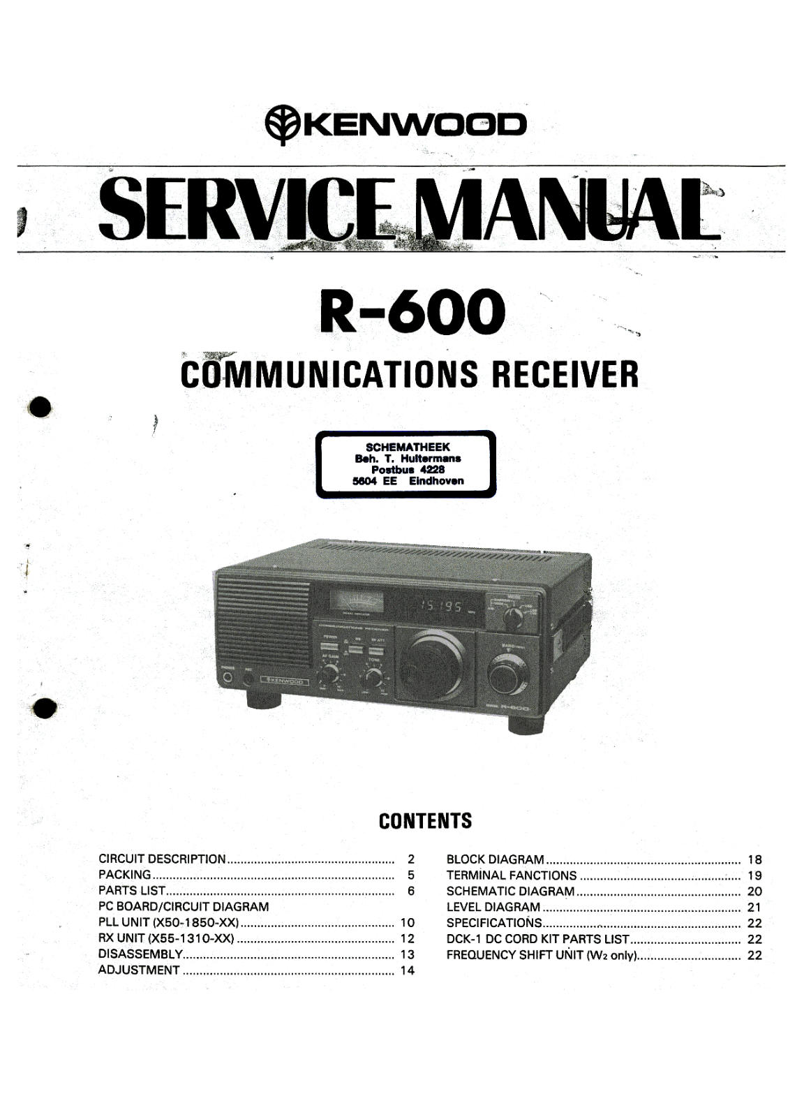 Kenwood R-600 User Manual