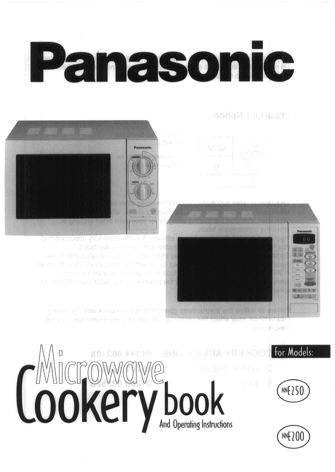 Panasonic NN-E250WB, NN-E200WB User Manual