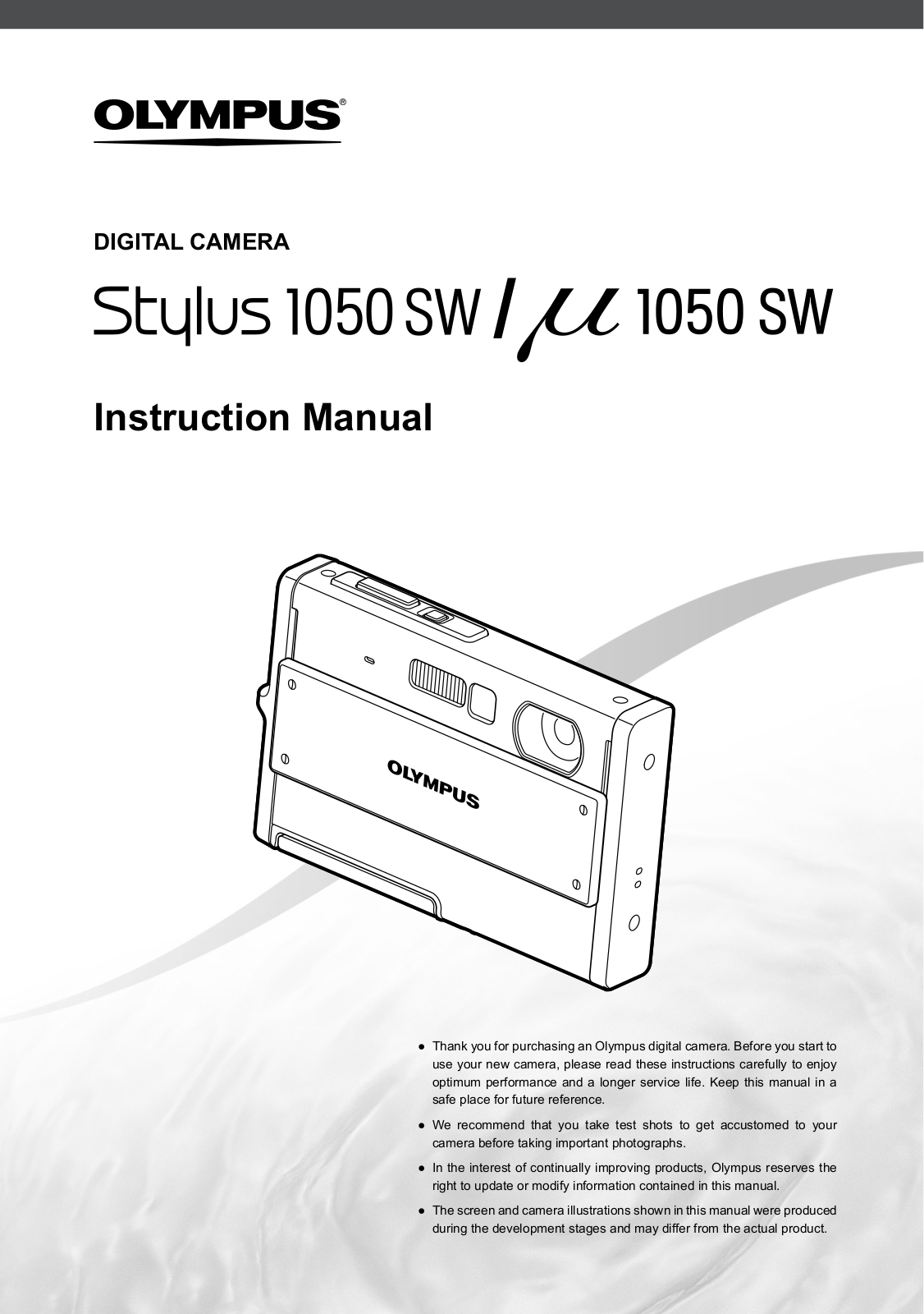 Olympus Μ 1050SW User Manual