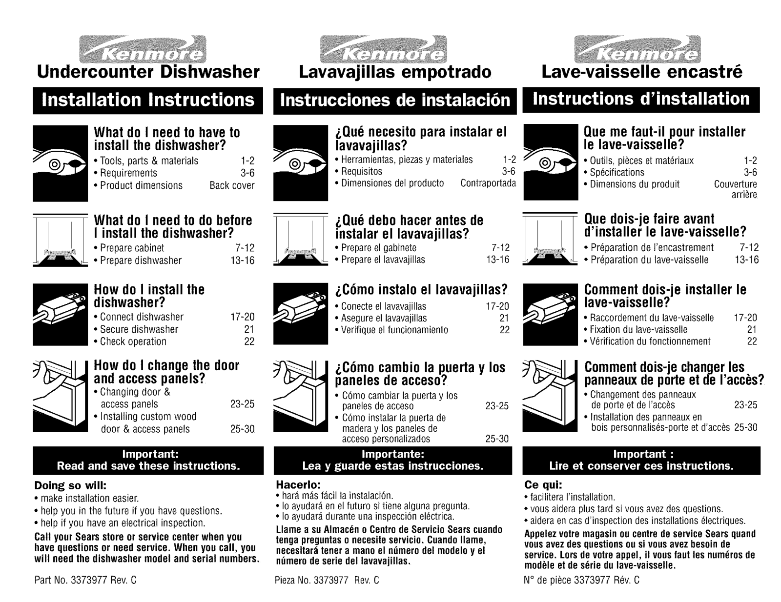 Kenmore 66517645891, 66517645890, 66516641891, 66516645891, 66515645891 Installation Guide - ManualMachine.com