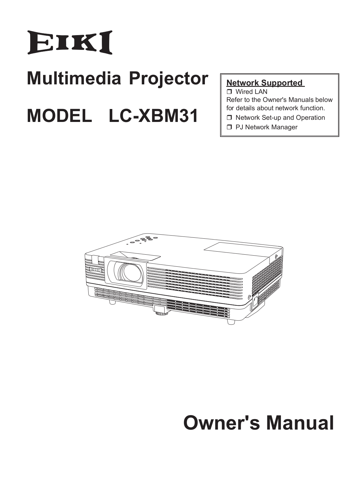 EIKI LC-XBM31W User Manual