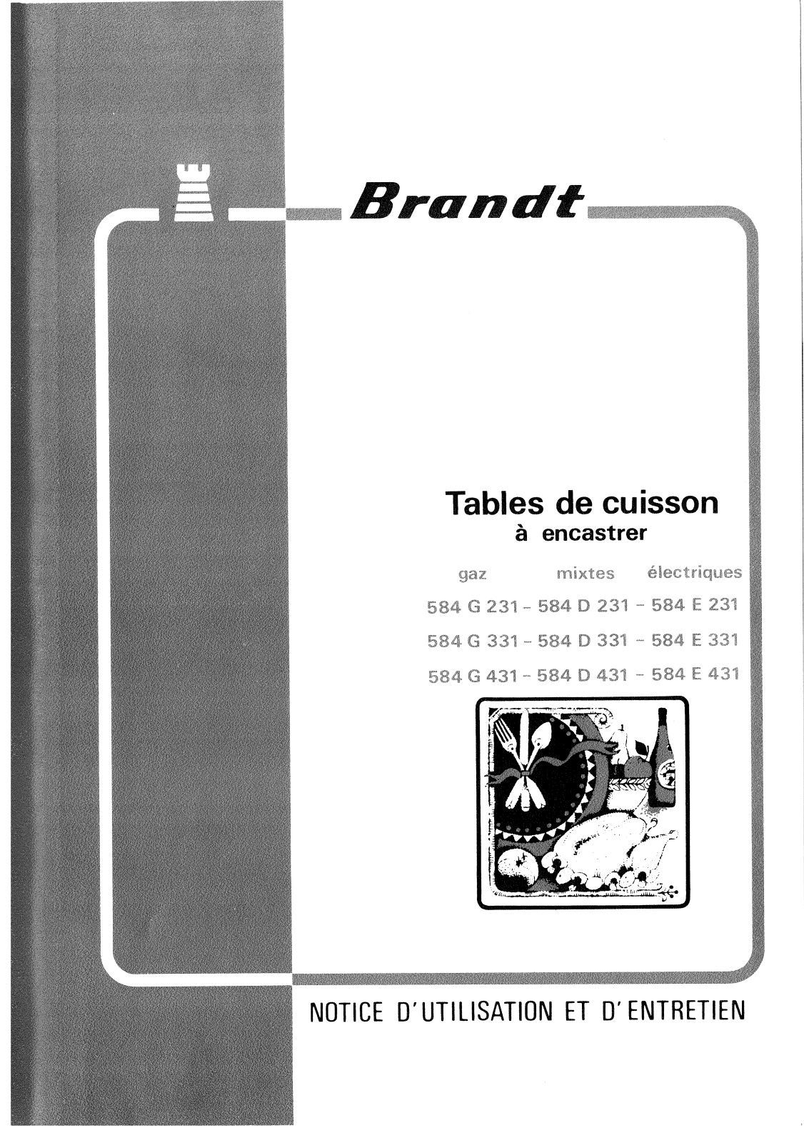 Brandt 584 g431, 584d431, 584e431, 584 g331, 584 g231 User Manual