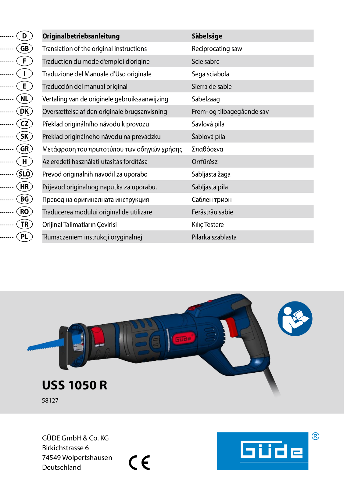 Gude USS 1050 R User Manual