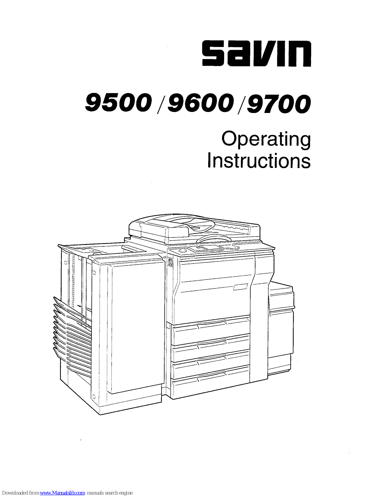 Savin 9500,9600,9700 Operating Instructions Manual