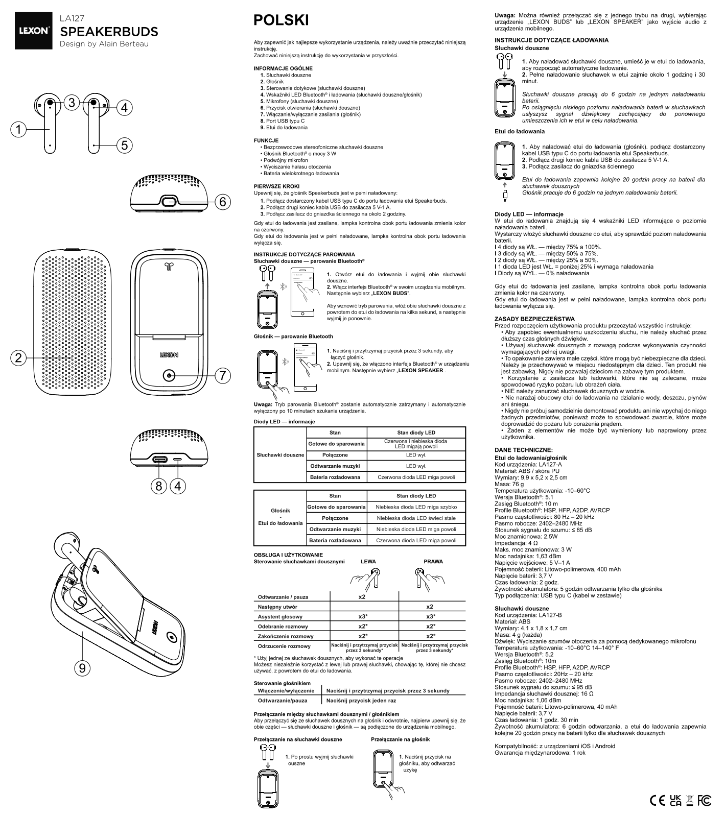 LEXON LA127, SPEAKERBUDS User guide - ManualMachine.com