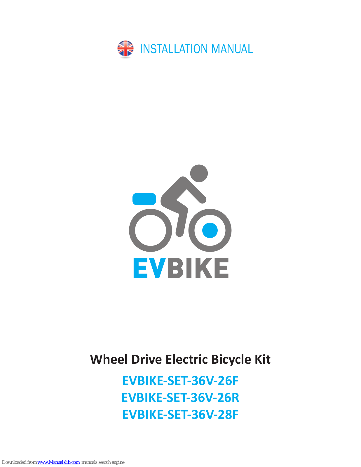 EVBIKE EVBIKE-SET-36V-28F, EVBIKE-SET-36V-26R Installation Manual