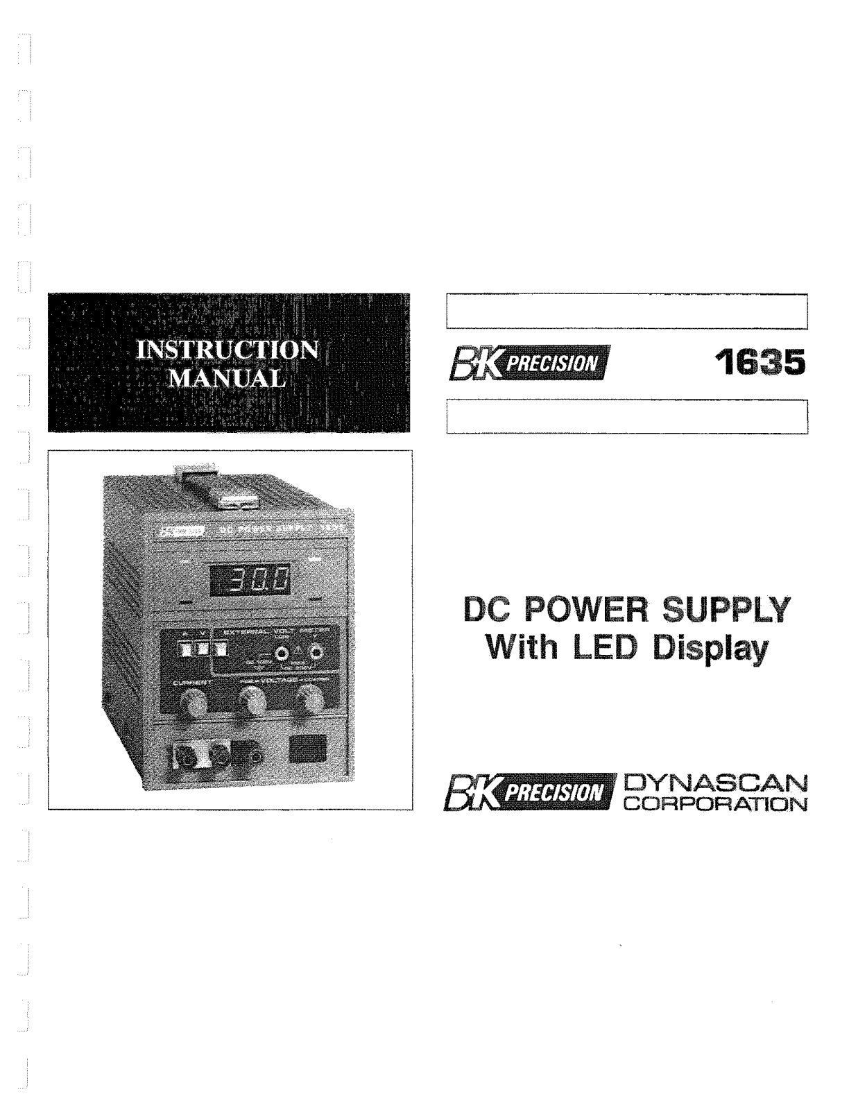 BK Precision 1635 User Manual