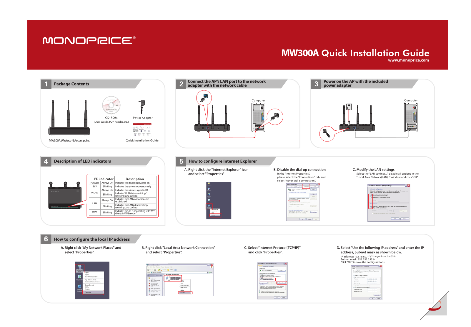 Monoprice MW300A Quick Installation Manual