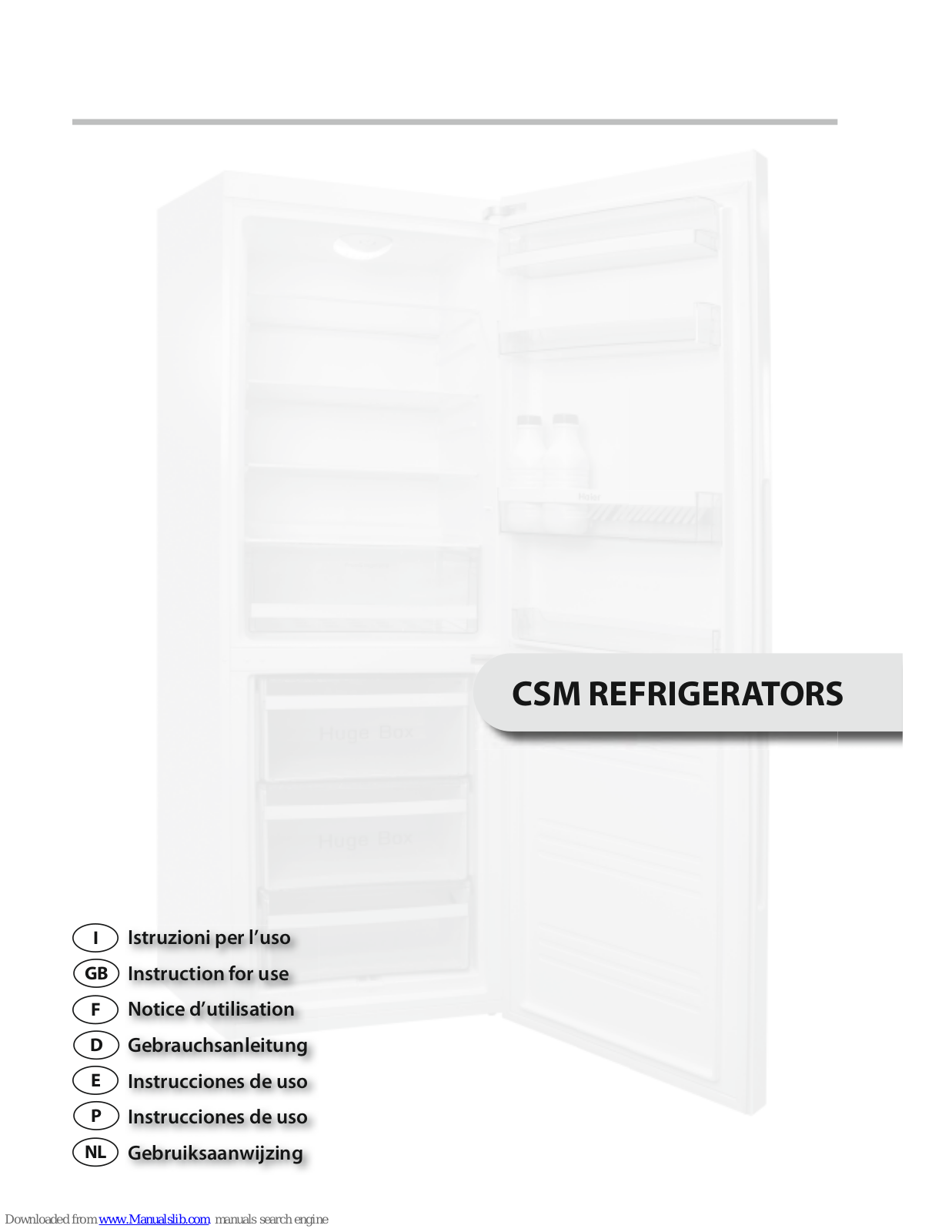 Haier CSM SERIES Instructions For Use Manual