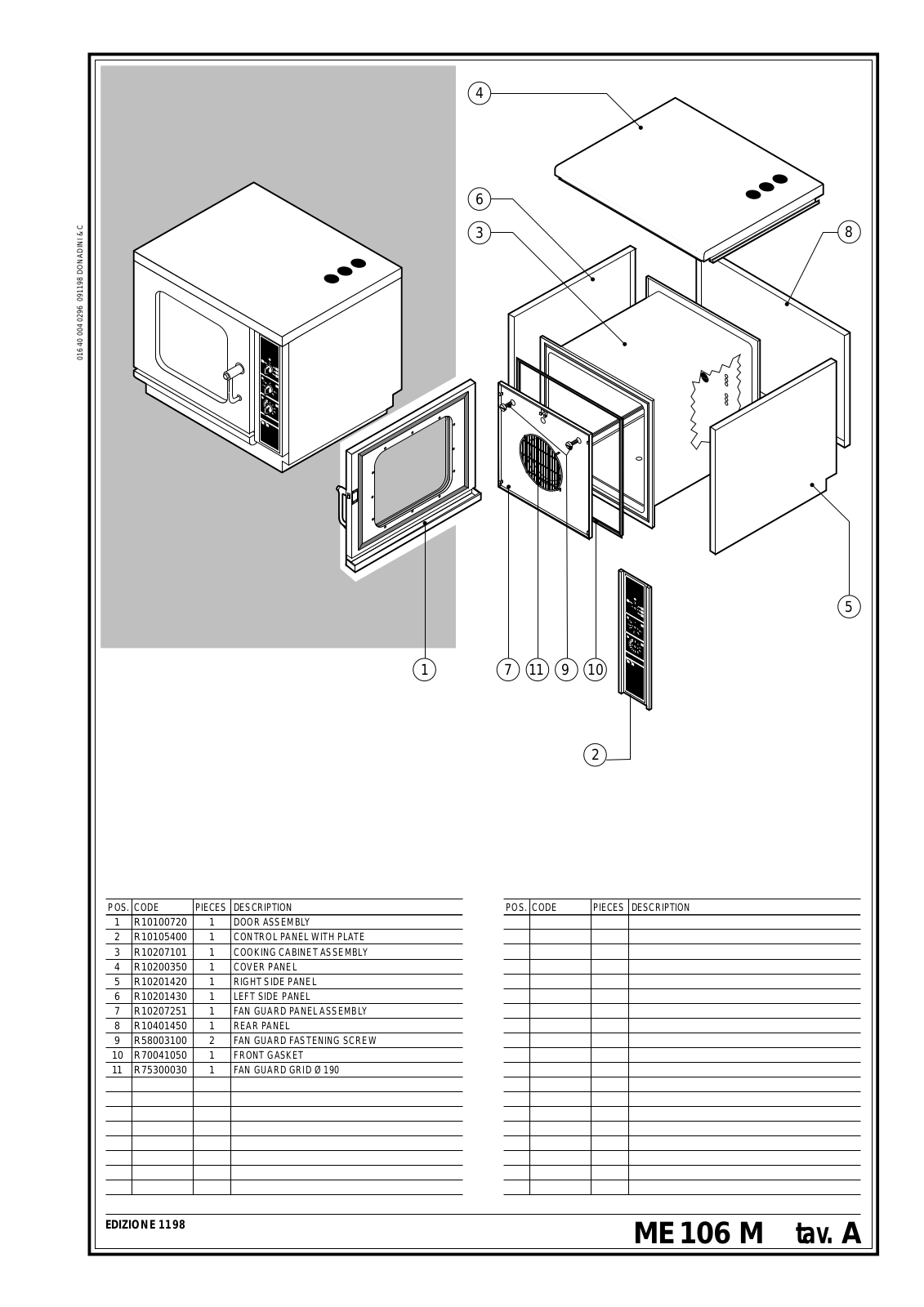 Cleveland CCE-106 Parts List