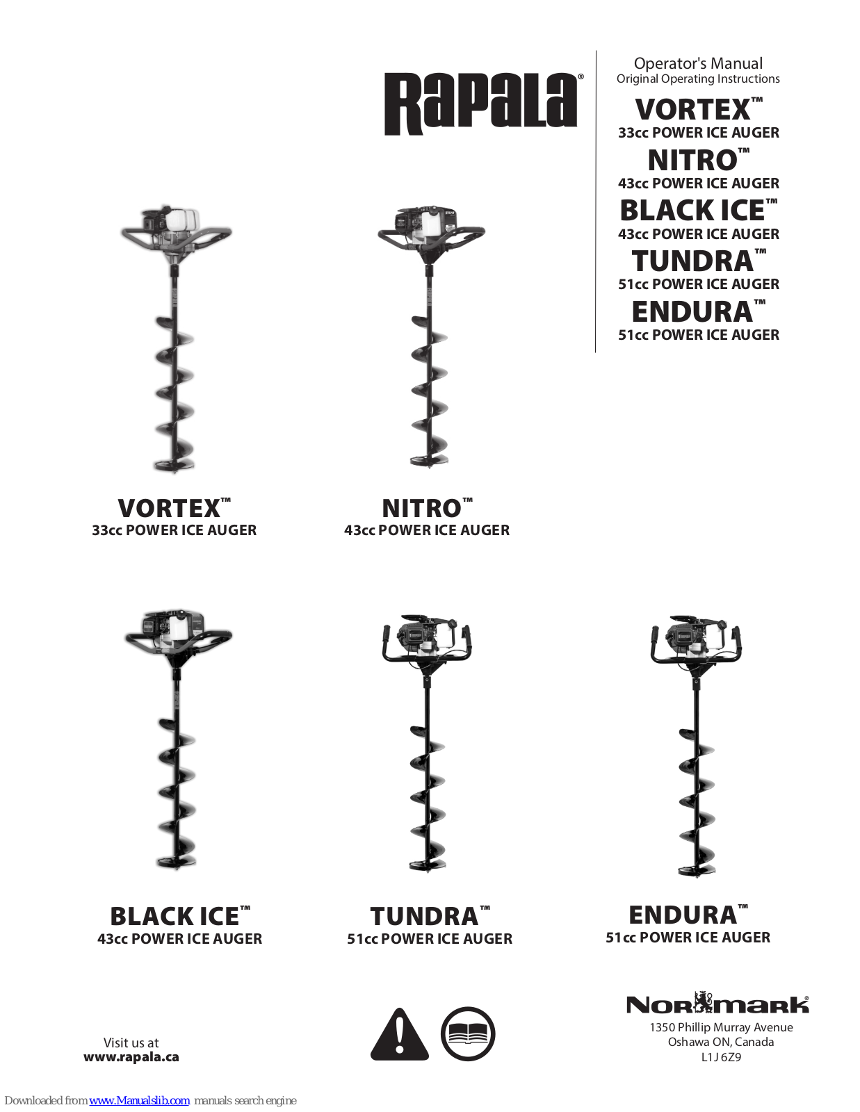 Rapala VORTEX, NITRO, BLACK ICE, TUNDRA, ENDURA Operator's Manual