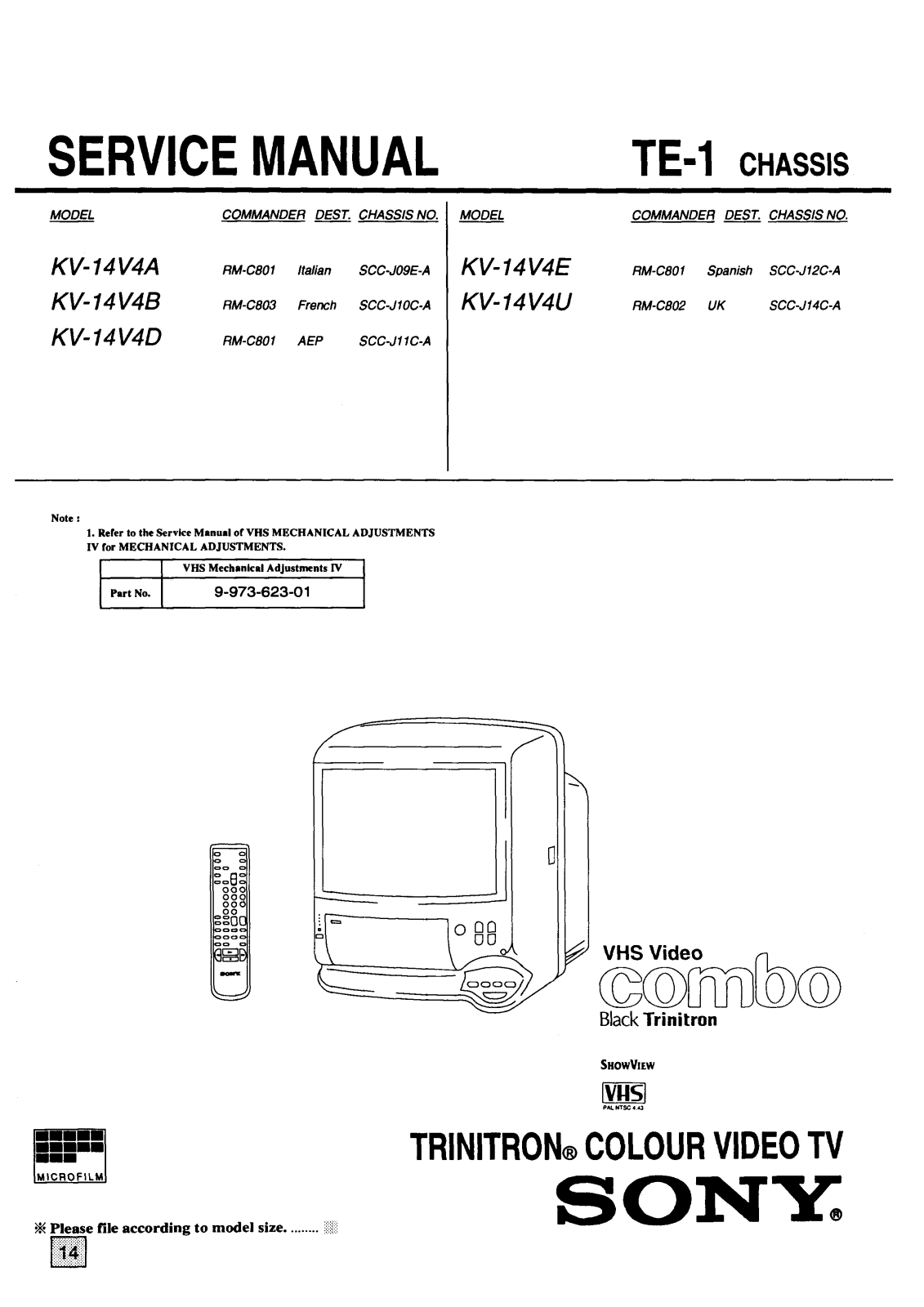 Sony KV-14V4A Schematic