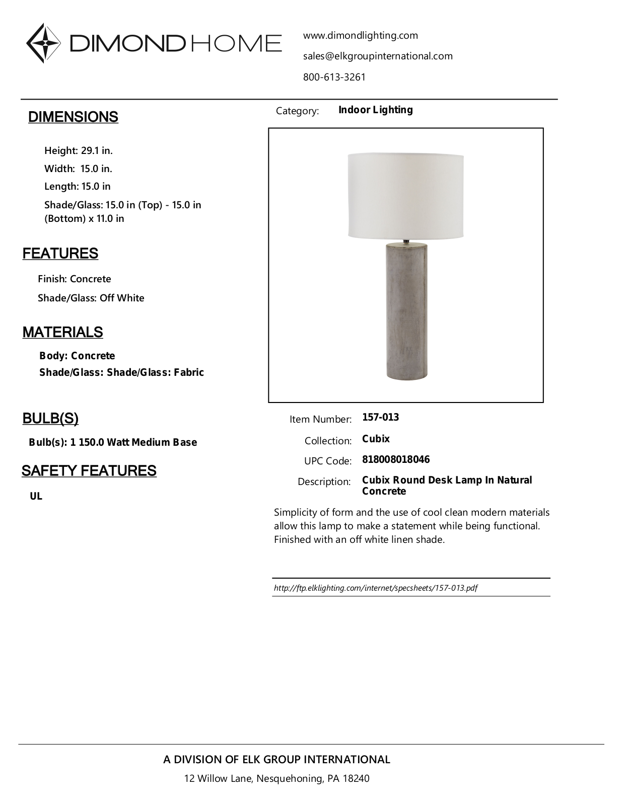 ELK Home 157013 User Manual