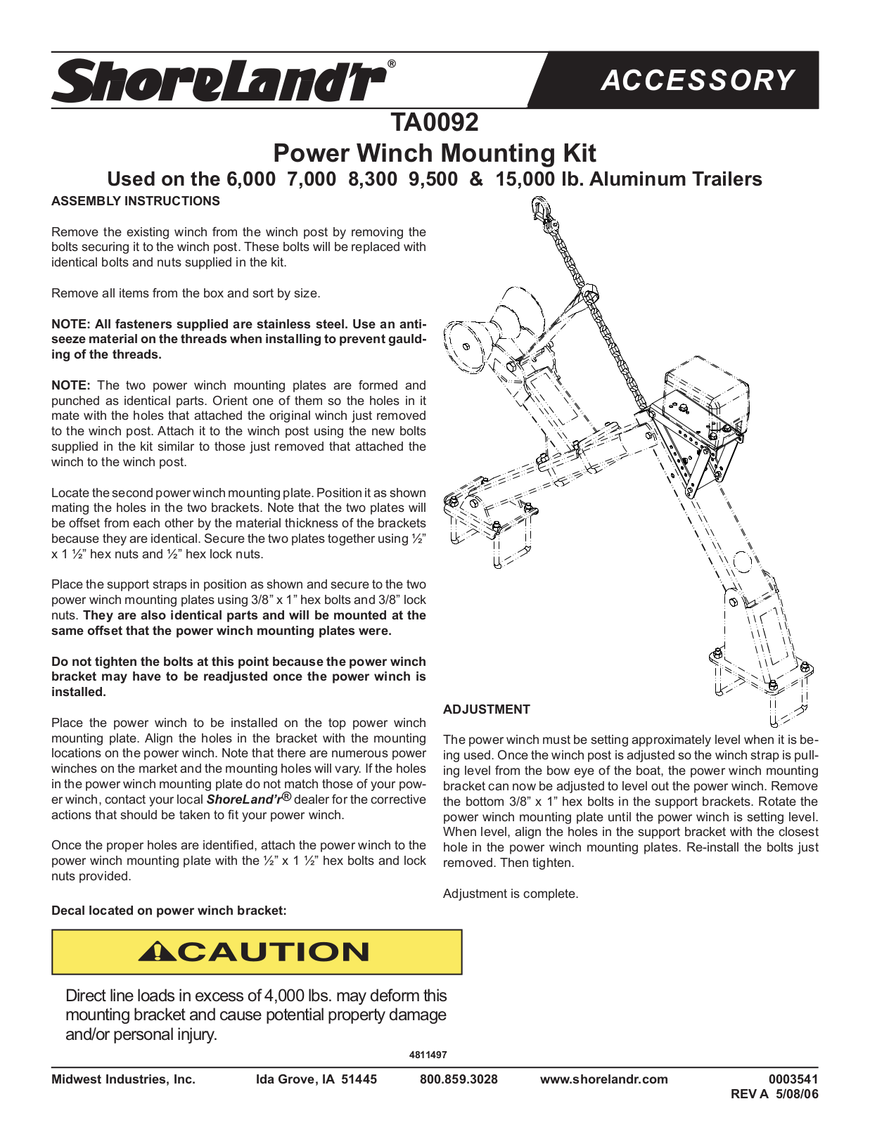 ShoreLand'r TA0092 User Manual