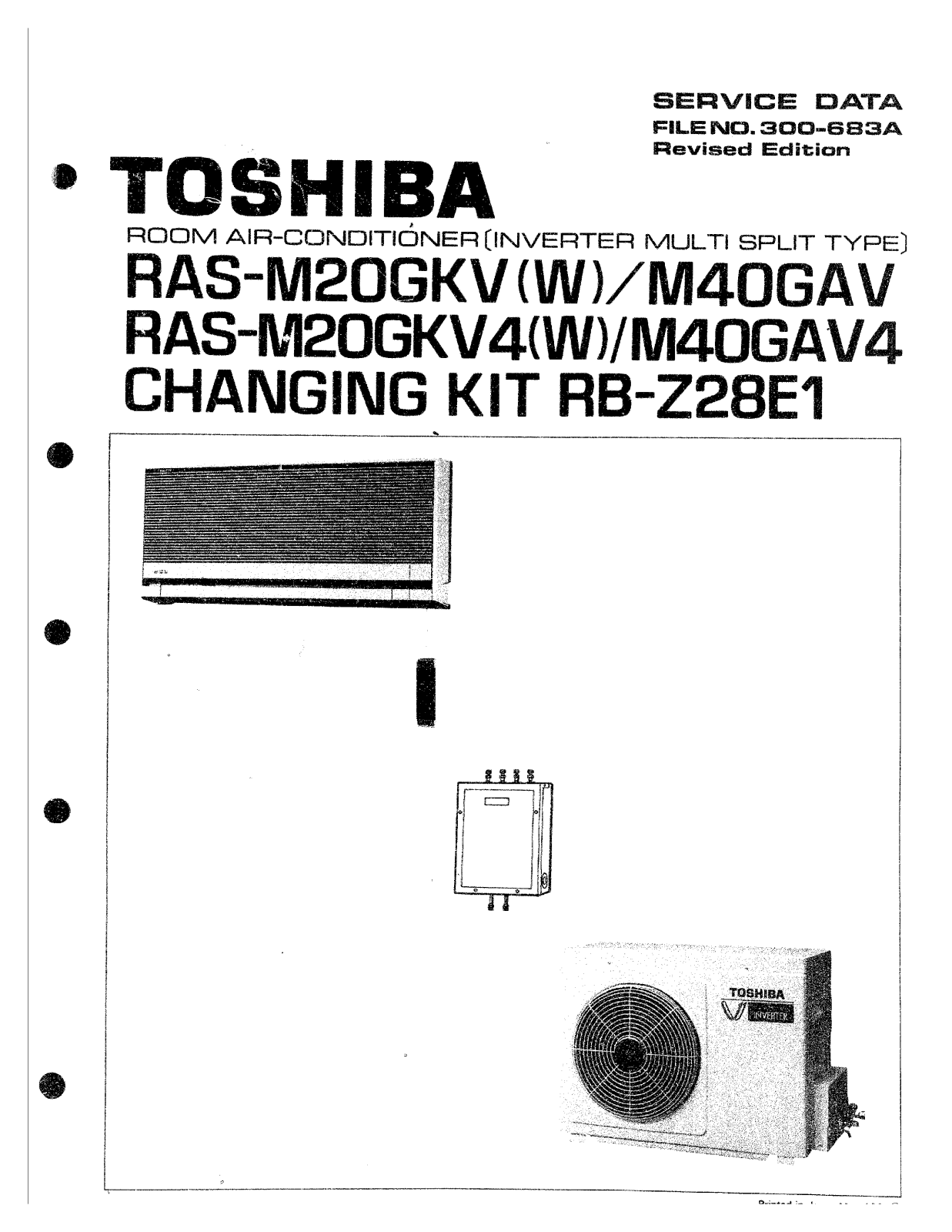 Toshiba RAS-M40GAV, RAS-M20GKV SERVICE MANUAL
