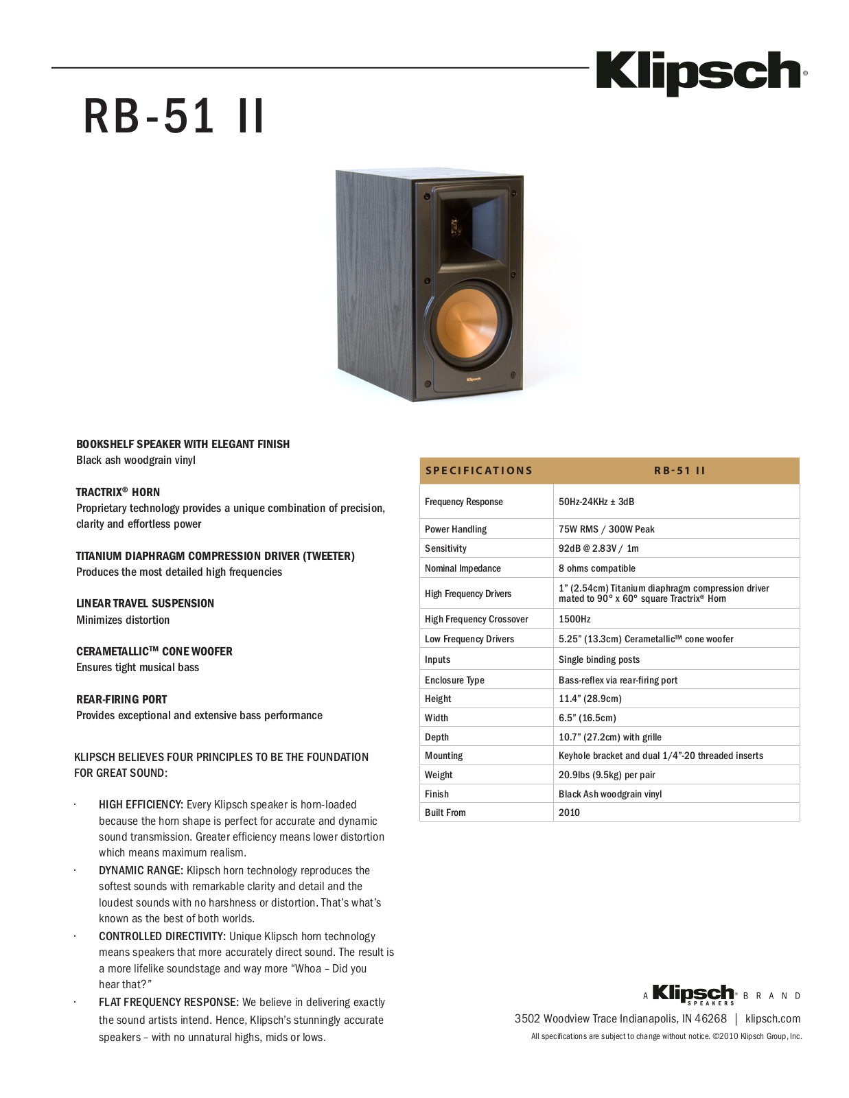 Klipsch RB-51 II User Manual