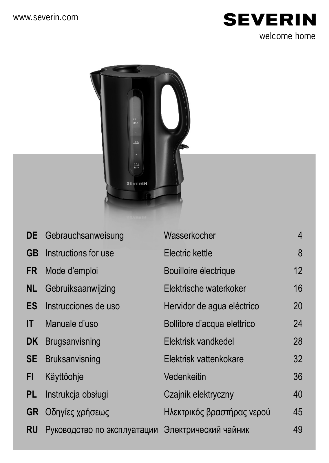 Severin WK 3388, WK 3387 User Manual