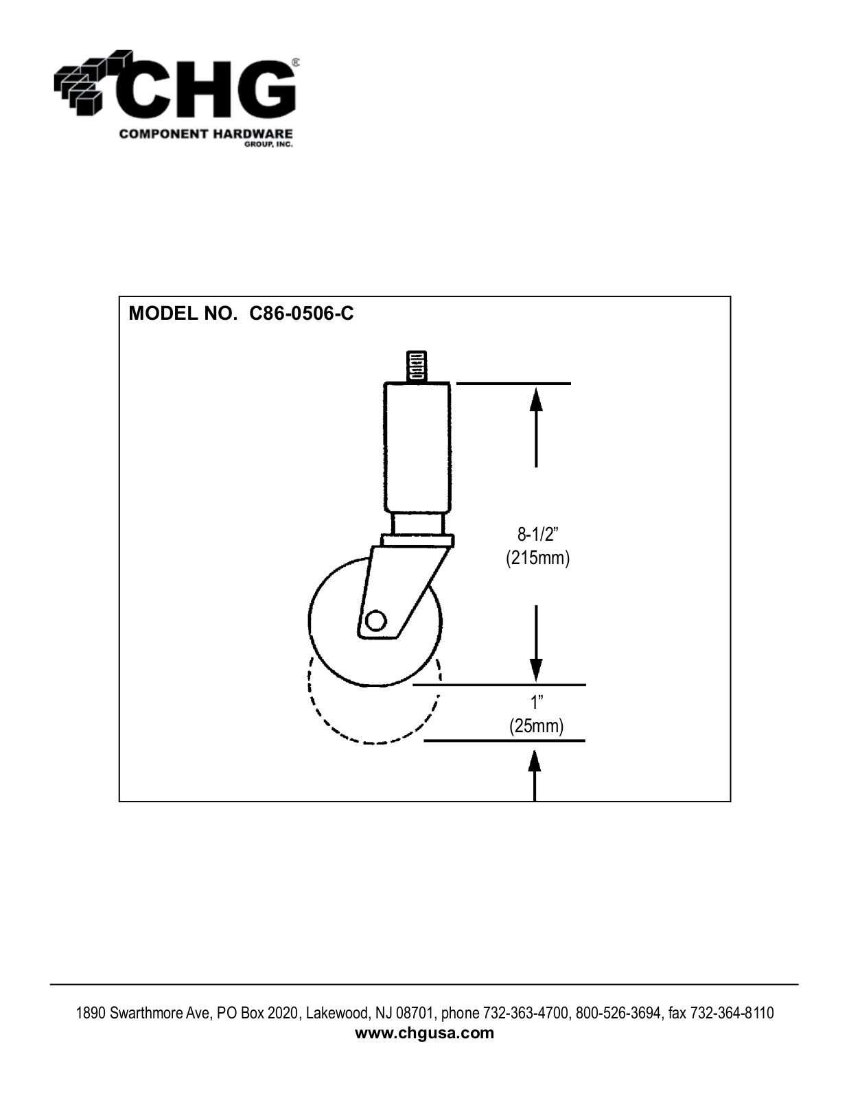 Component Hardware C86-0506-C User Manual