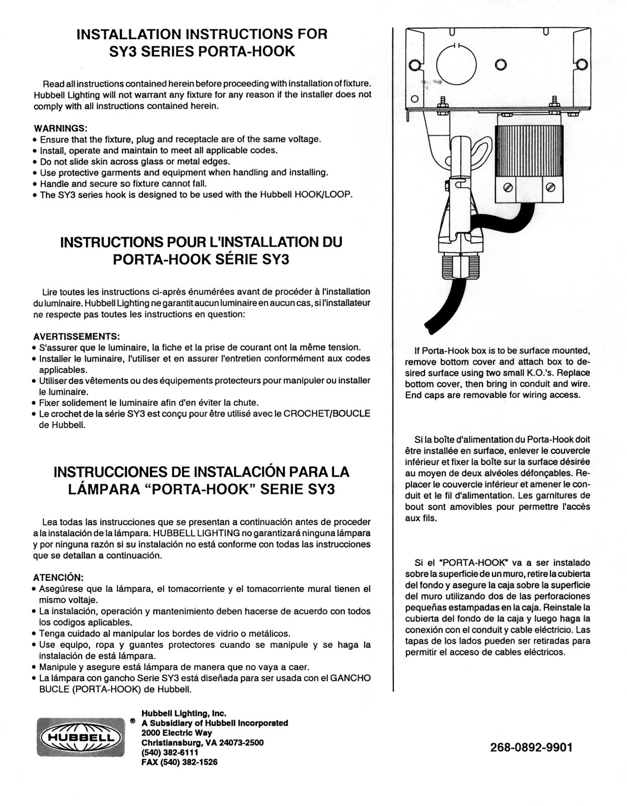 Hubbell Lighting SY3 User Manual