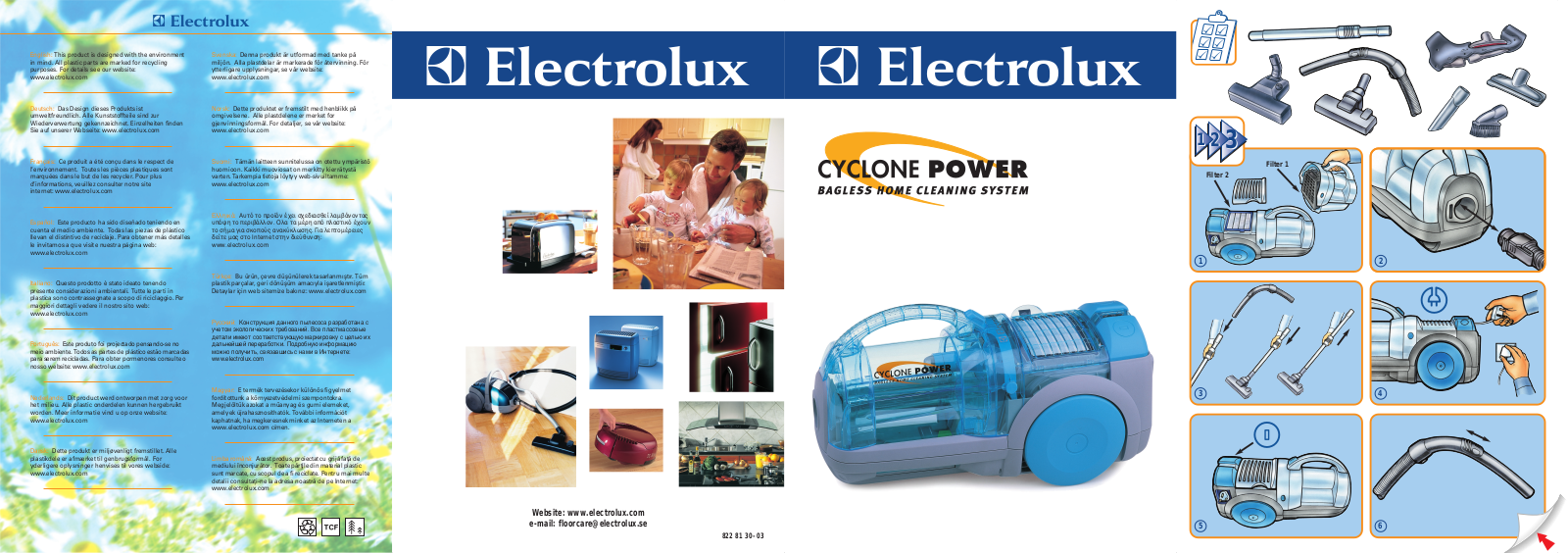 electrolux Z5805, Z5830T FR, Z5810 EURO Instructions Manual