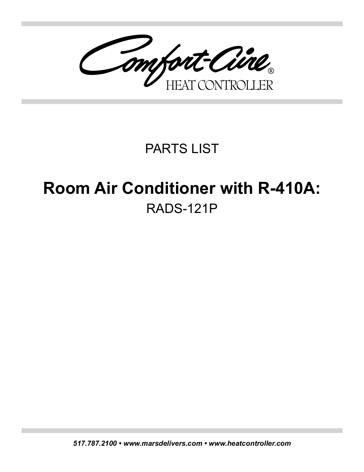 Comfort-aire RADS-121P User Manual