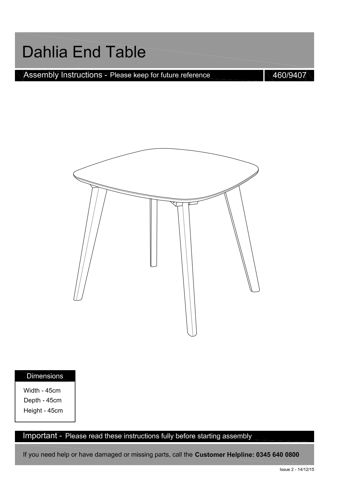 Argos WM1600-ET4 ASSEMBLY INSTRUCTIONS