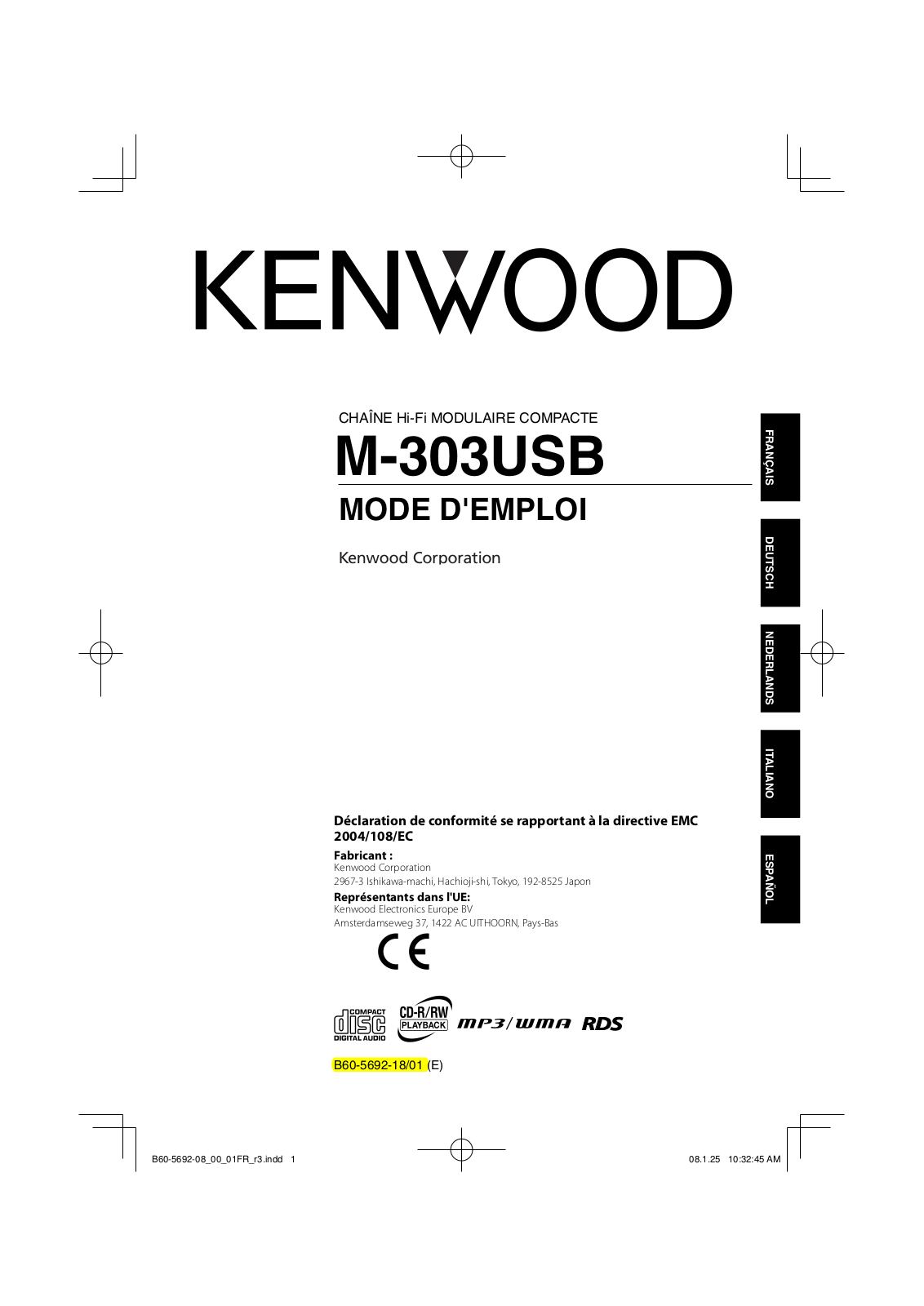 Kenwood M-303USB User Manual