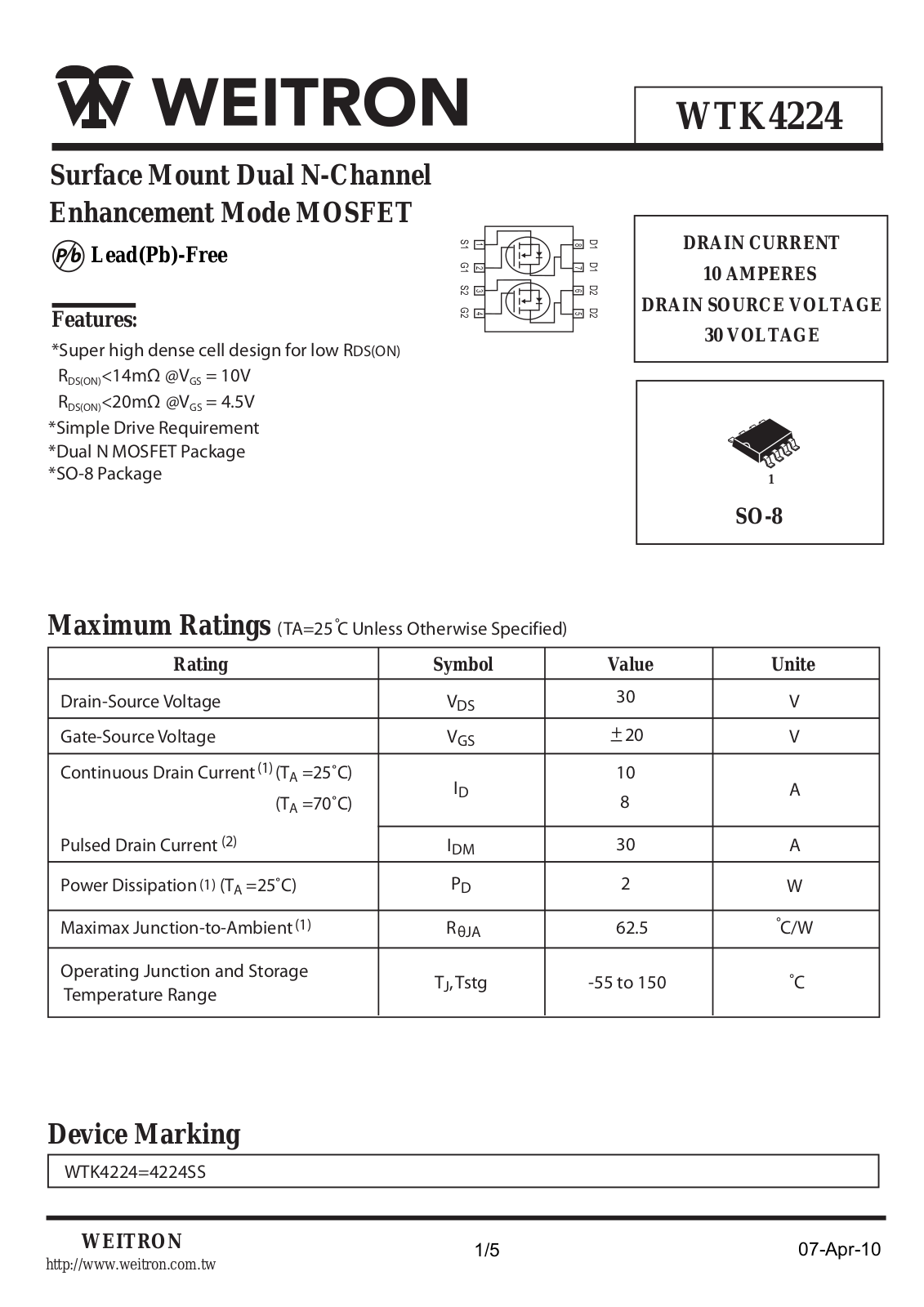 Datasheet wtk4224 Datasheet - ManualMachine.com