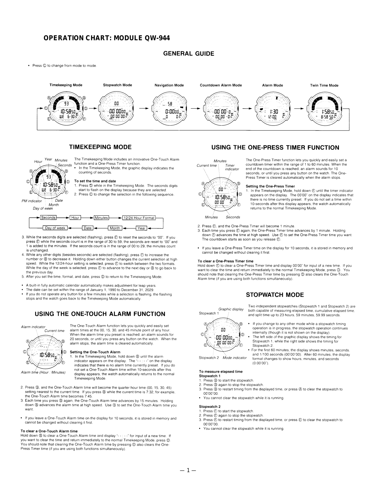 Casio 944 Owner's Manual