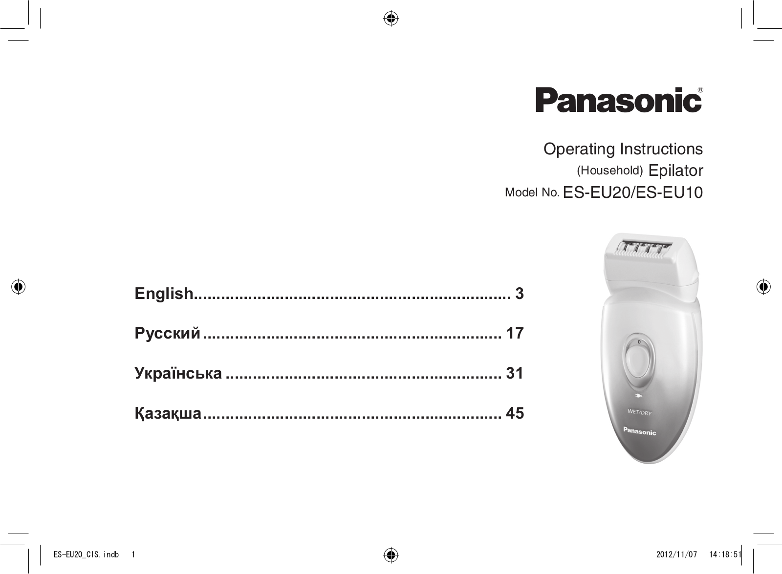 Panasonic ES-EU10-V520 User Manual