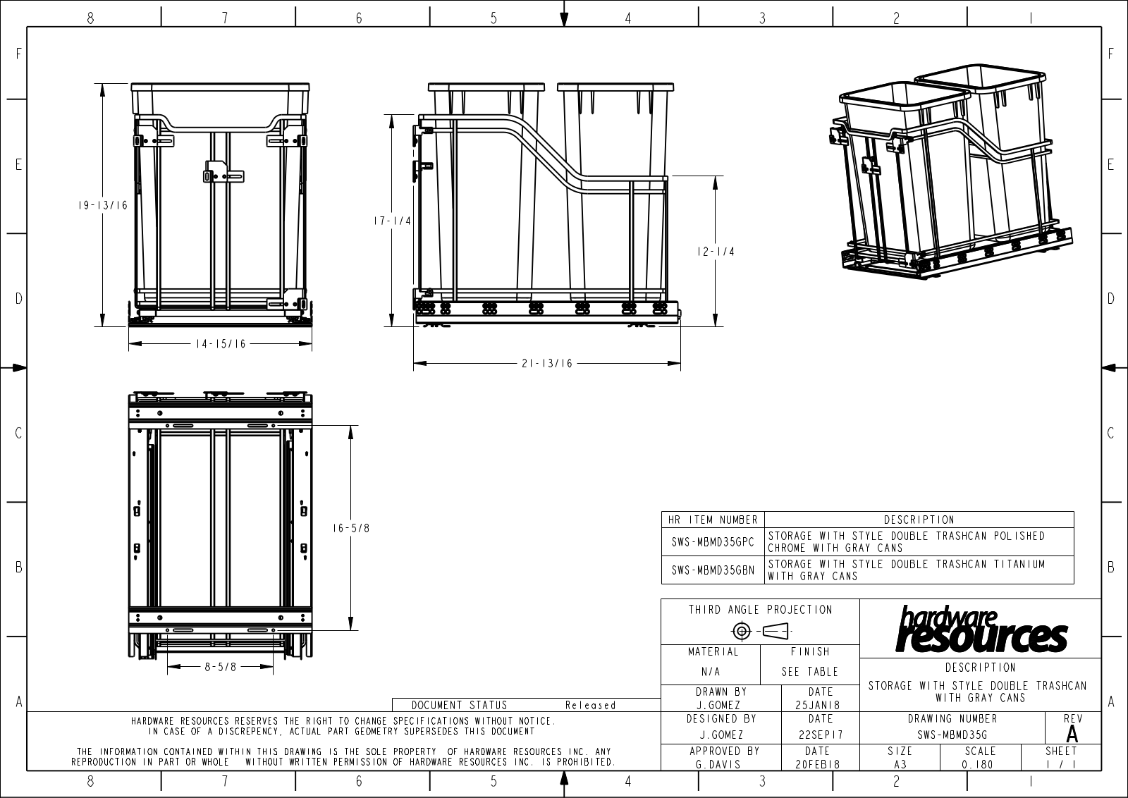 Hardware Resources HWSC1898 Dimensions - ManualMachine.com