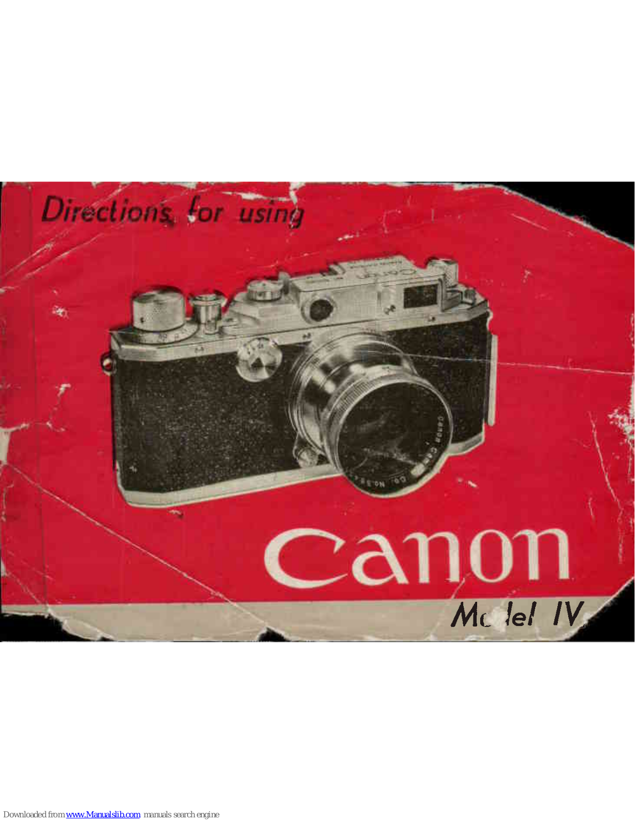 Canon Model IV Directions For Using - ManualMachine.com