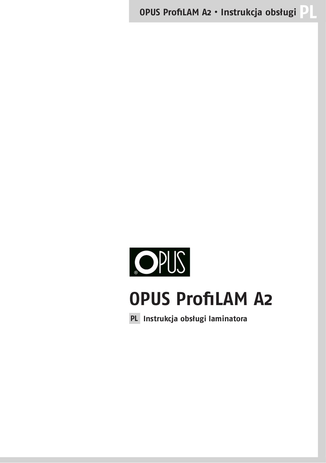 Opus ProfiLAM A2 User Manual - ManualMachine.com