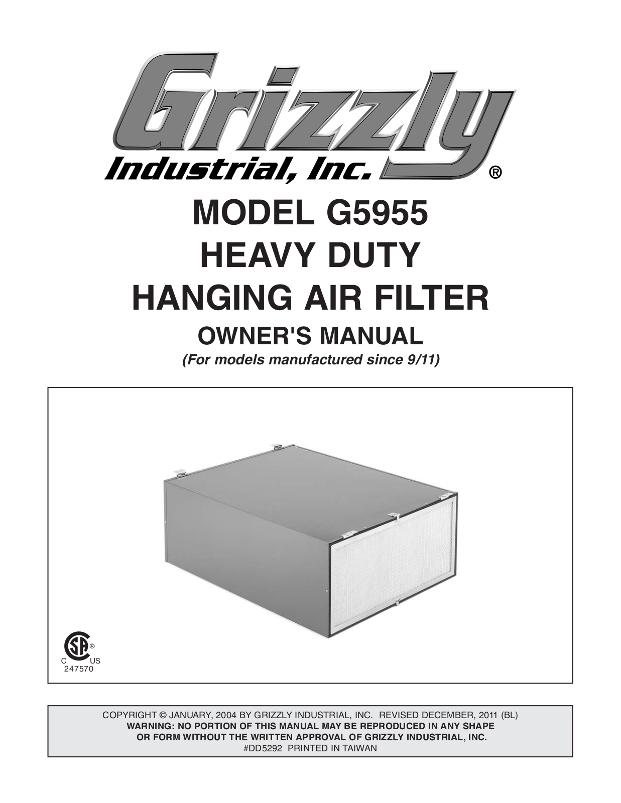 Grizzly G5955 User Manual 2