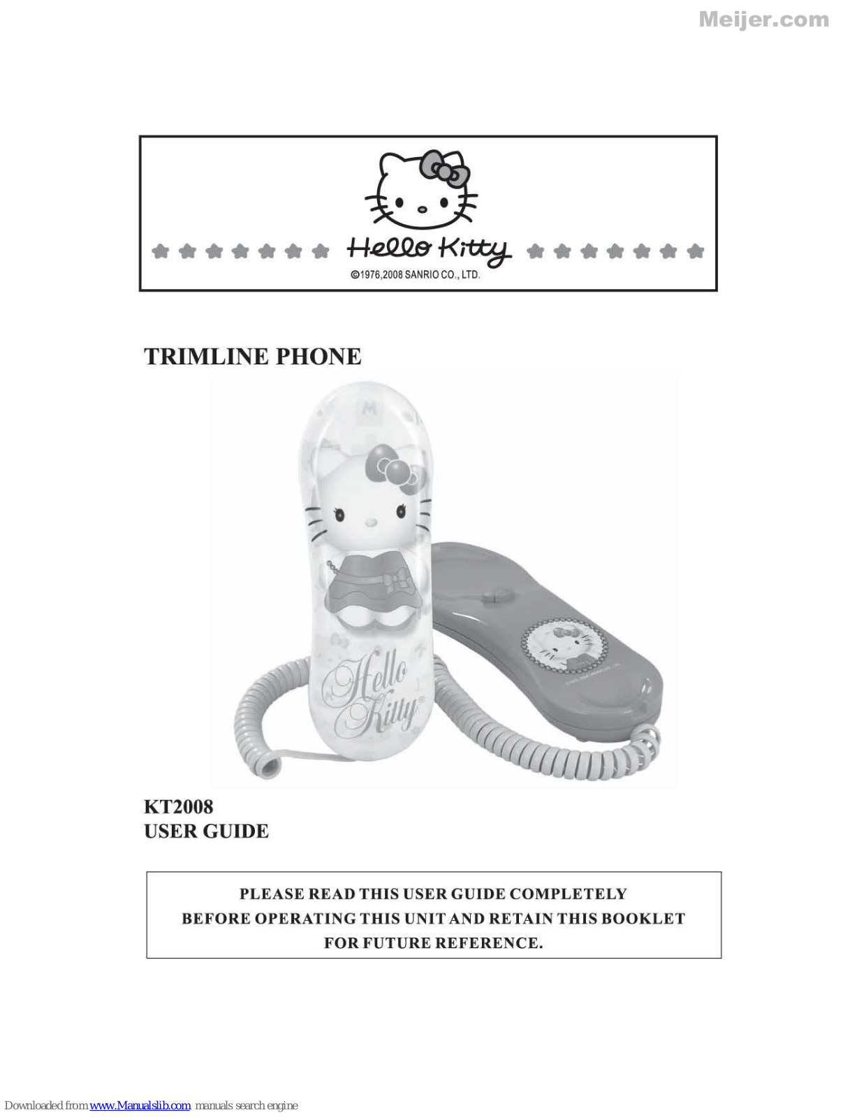 Hello Kitty KT2008 User Manual - ManualMachine.com