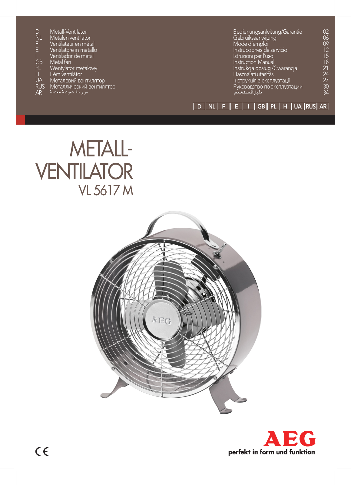 AEG VL 5617 M operation manual