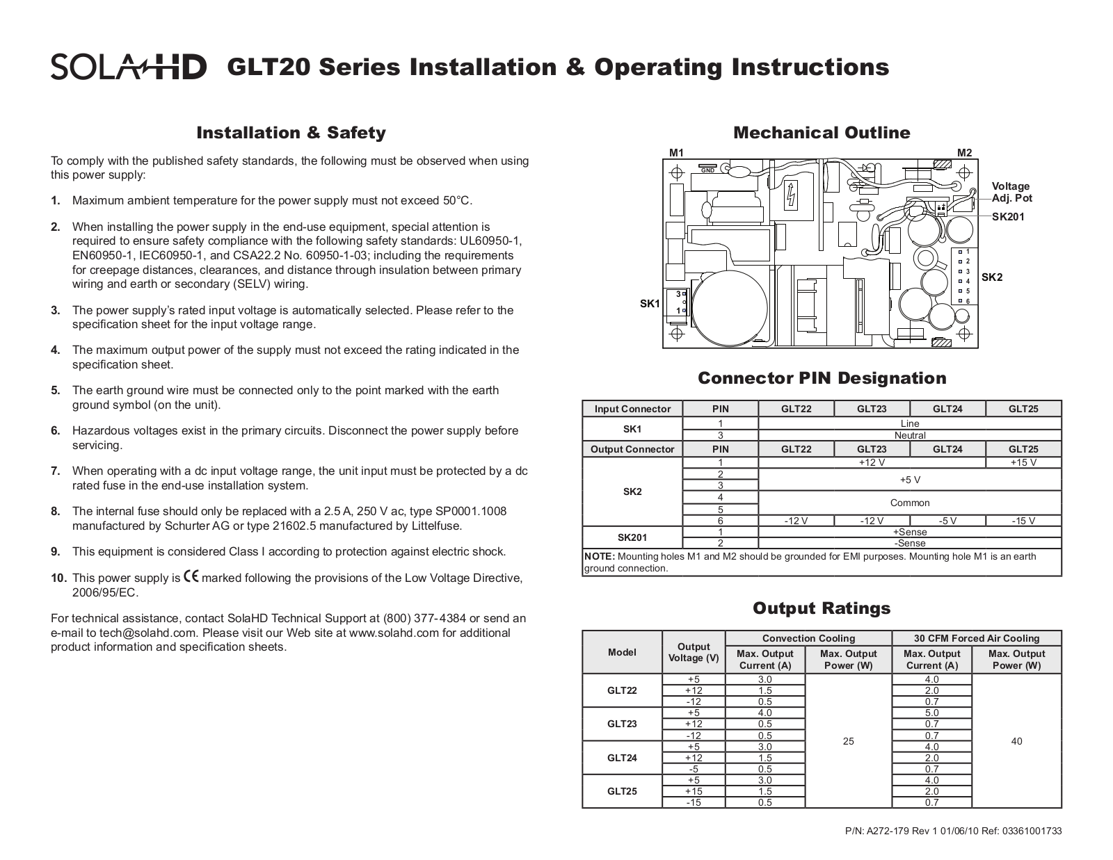 SolaHD GLT22 Instruction Sheet