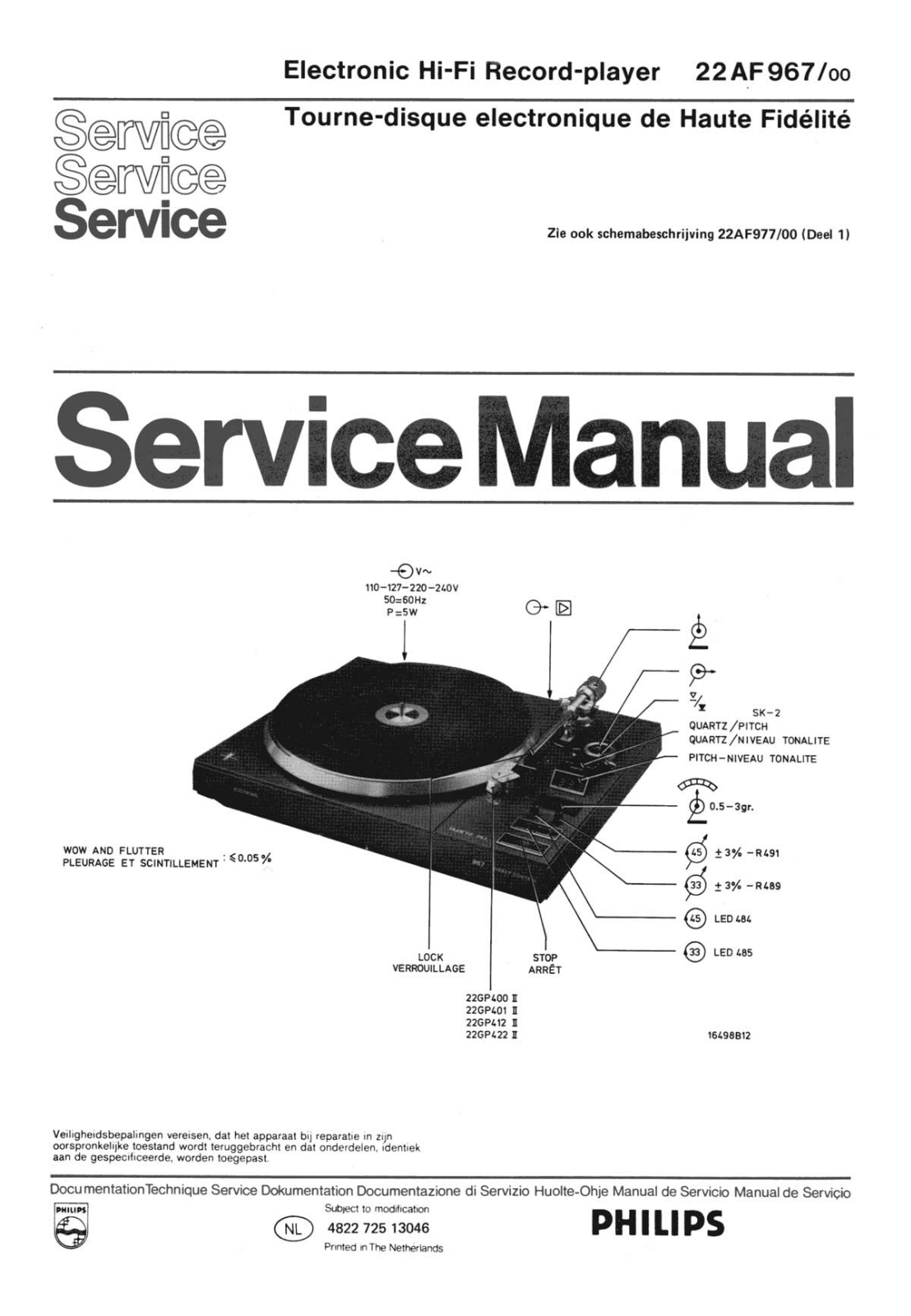 Philips AF-967 Service manual
