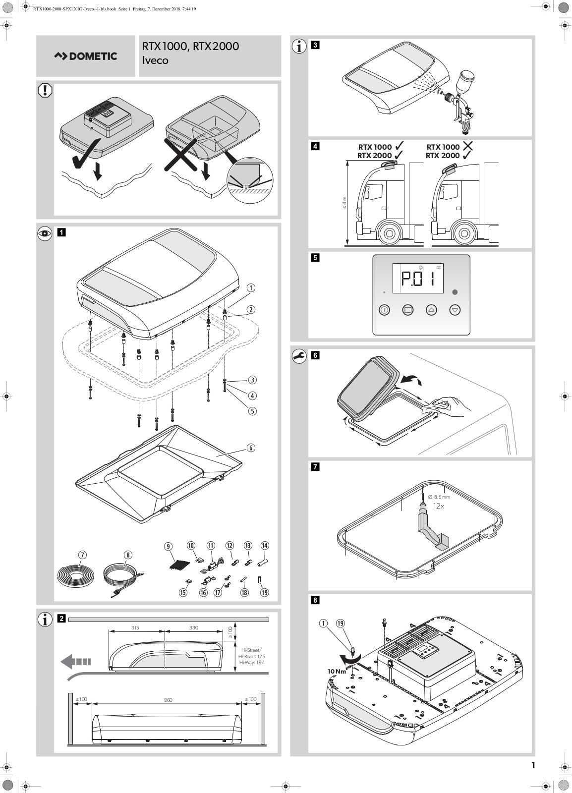 Dometic RTX2000, SPX1200T, RTX1000 Installation Manual