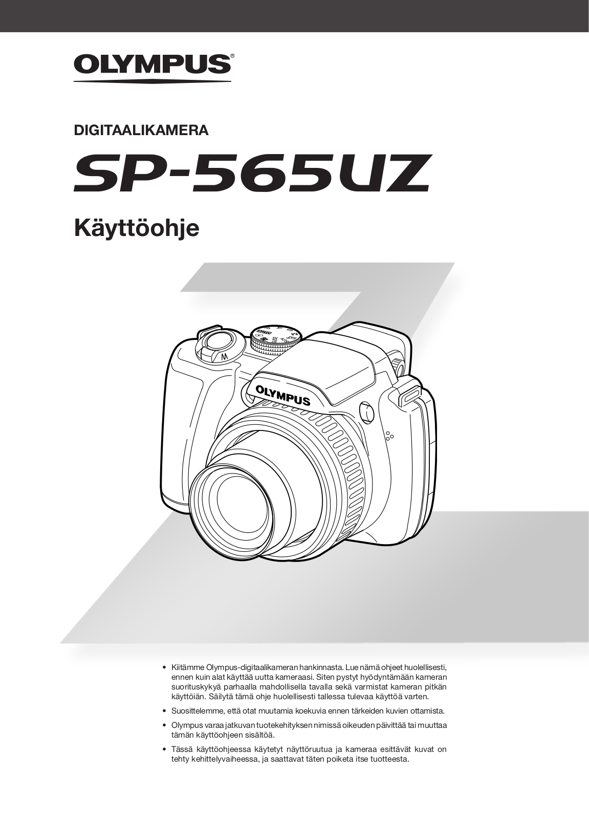 OLYMPUS SP-565 UZ User Manual