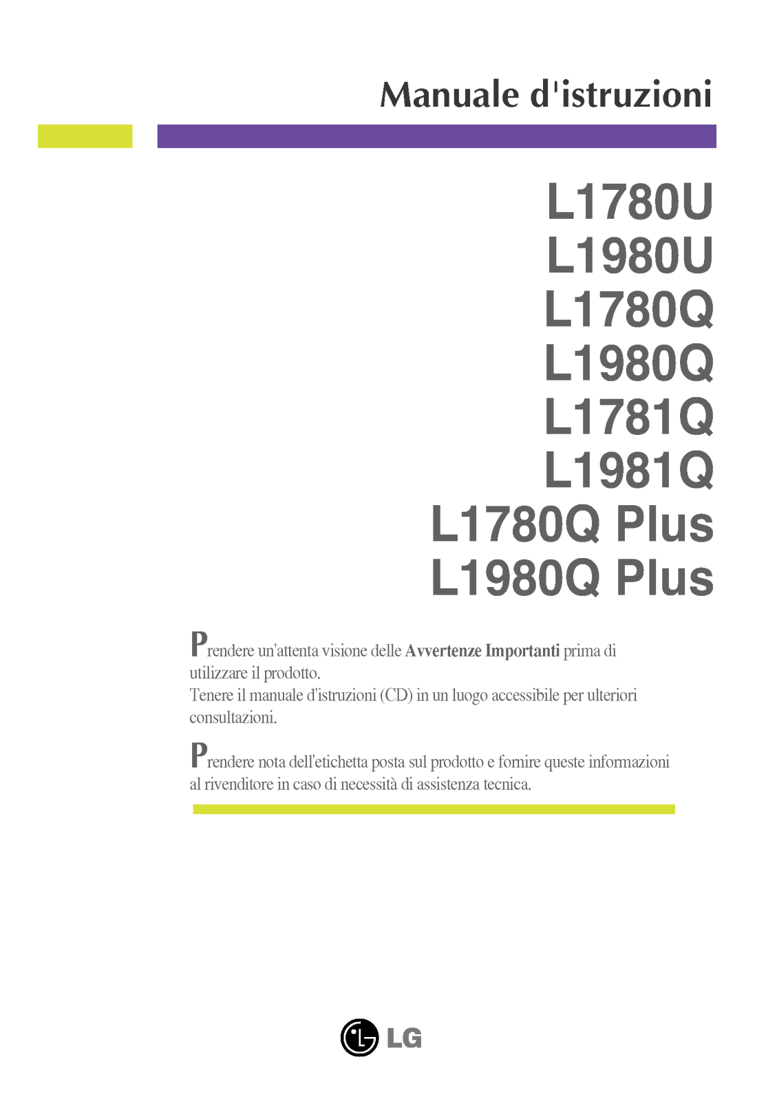 Lg L1780Q User Manual