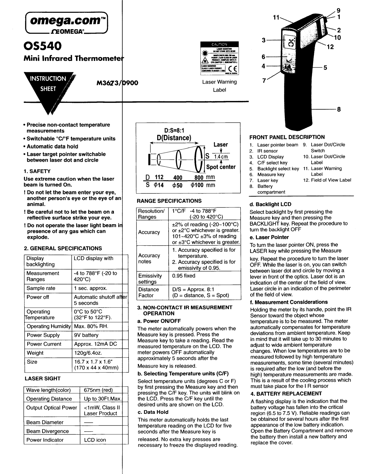 Omega Products OS540 Installation  Manual - ManualMachine.com