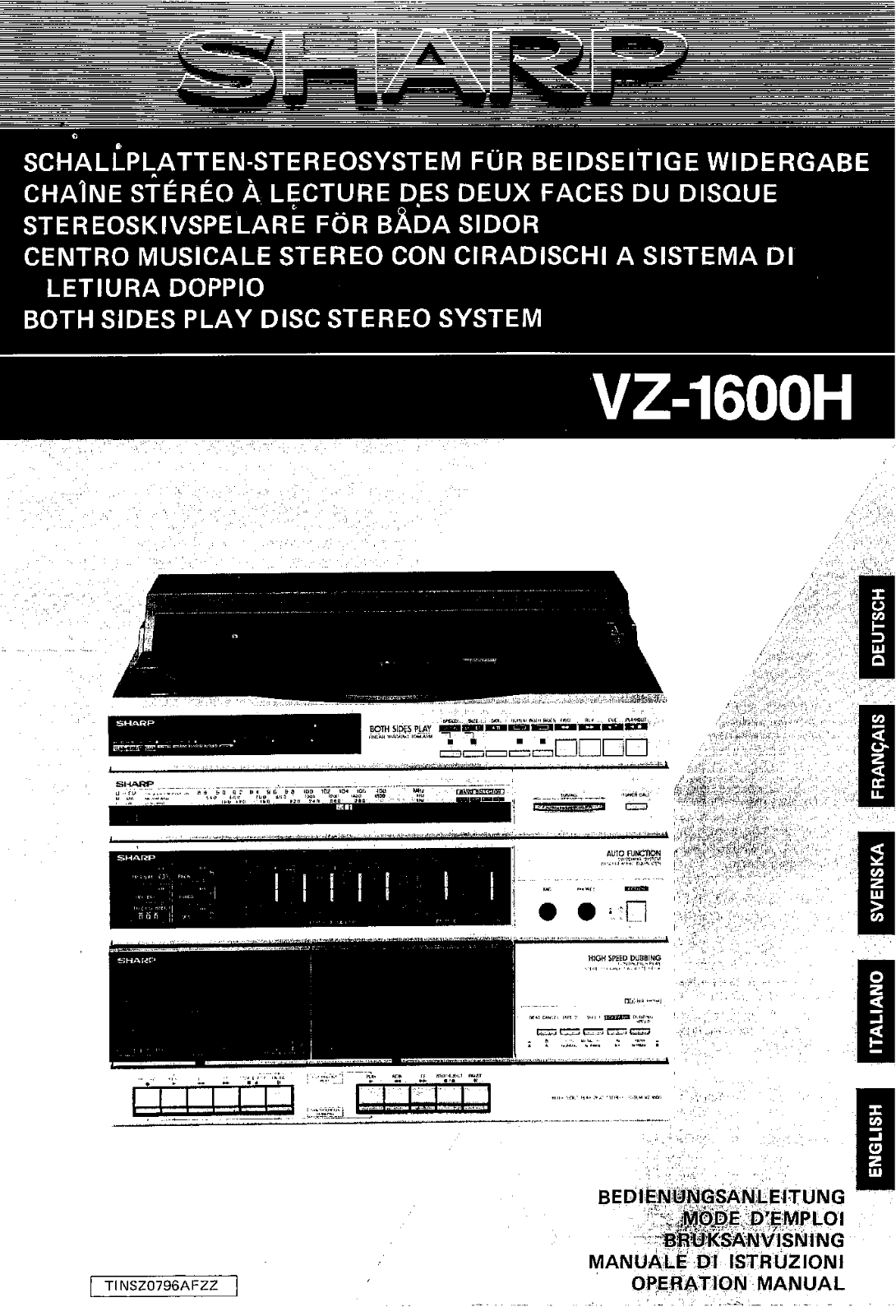 Sharp VZ-1600H Manual